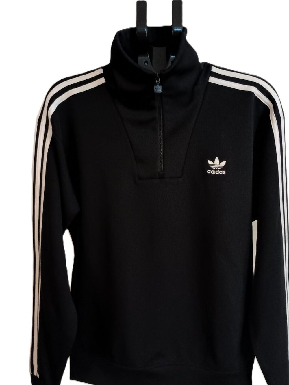 Adidas Funnel Neck Track Top Black 1/4 Zip Men’s S NWT